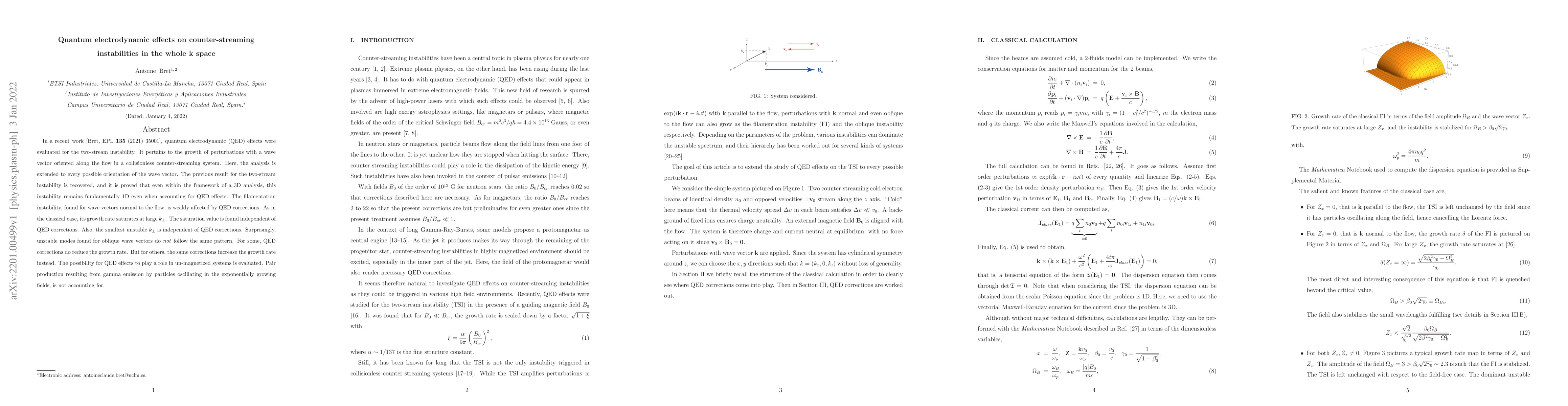 Thumbnail for Quantum electrodynamic effects on counter-streaming instabilities in the
  whole \textbf{k} space