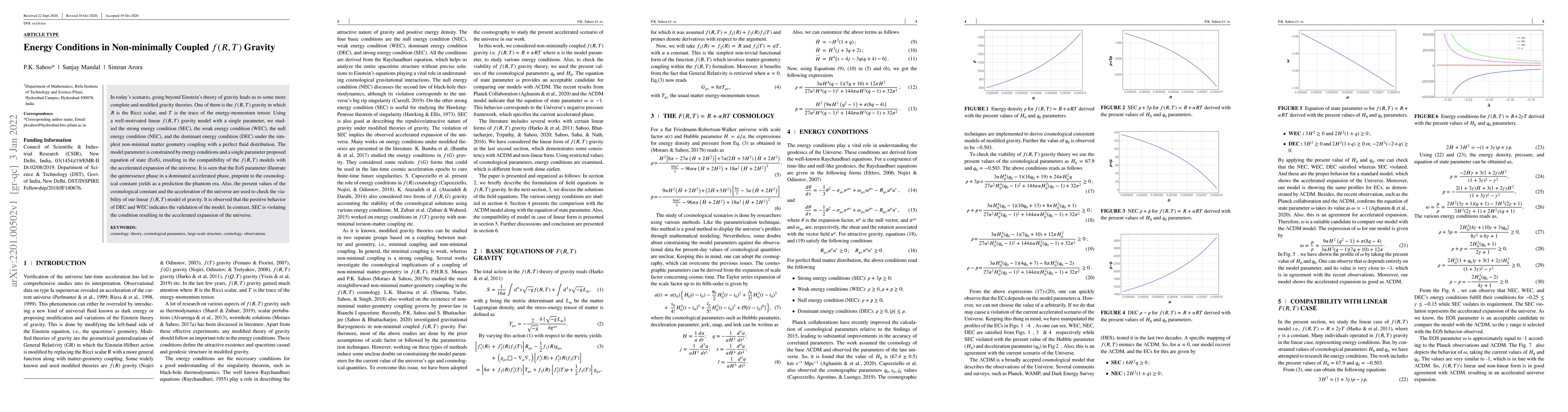Thumbnail for Energy Conditions in Non-minimally Coupled $f(R,T)$ Gravity