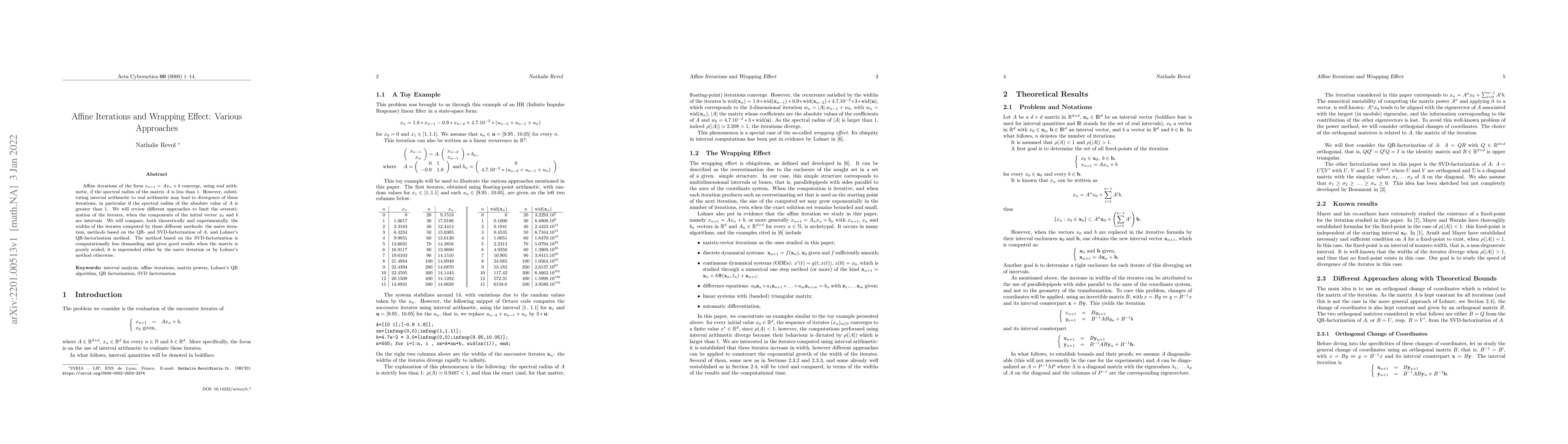 Thumbnail for Affine Iterations and Wrapping Effect: Various Approaches