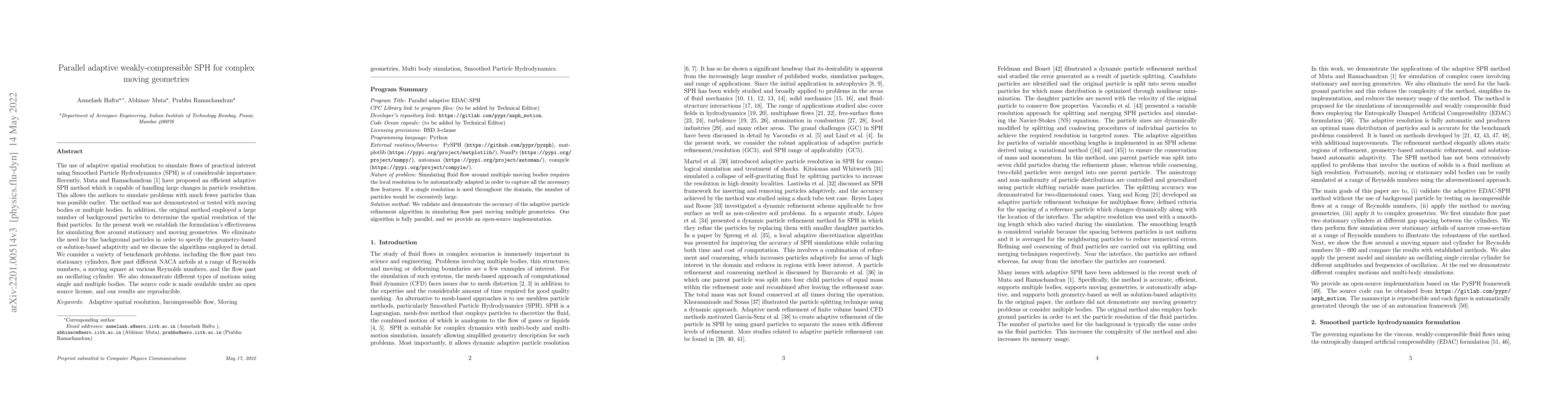 Thumbnail for Parallel adaptive weakly-compressible SPH for complex moving geometries