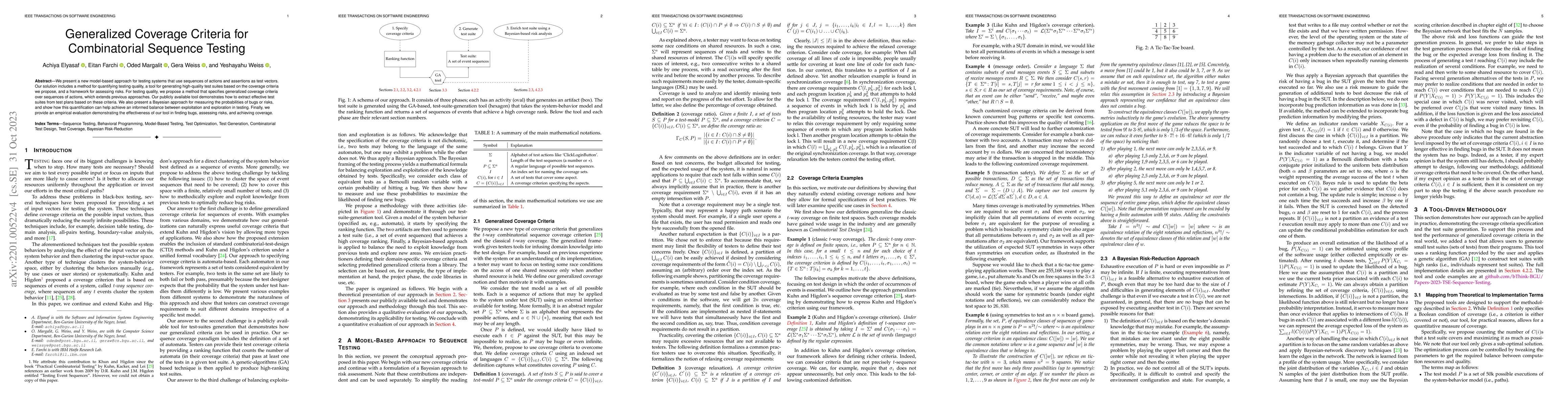 Thumbnail for Generalized Coverage Criteria for Combinatorial Sequence Testing