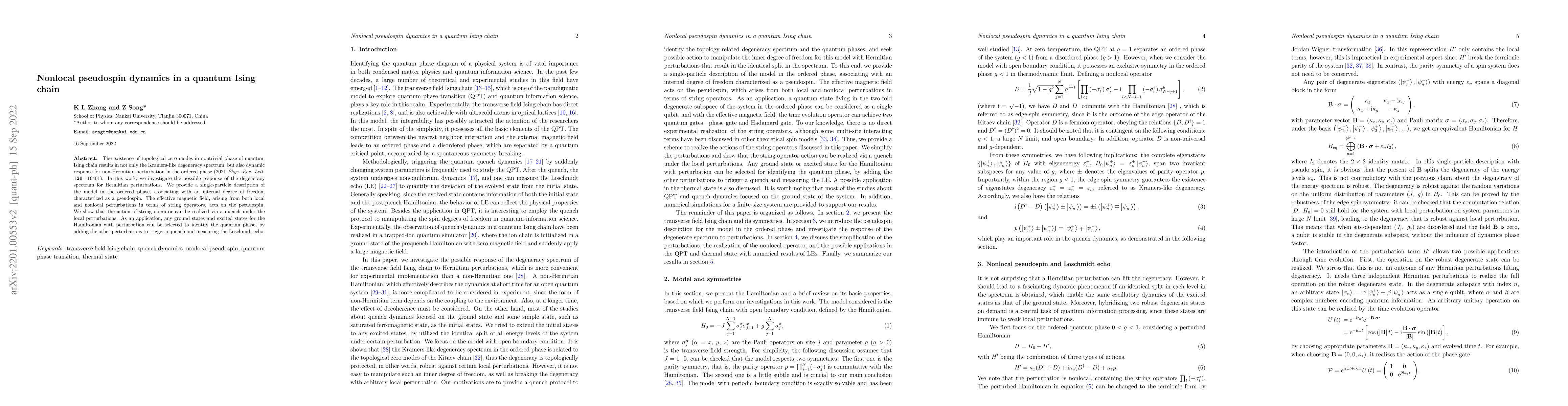 Thumbnail for Nonlocal pseudospin dynamics in a quantum Ising chain