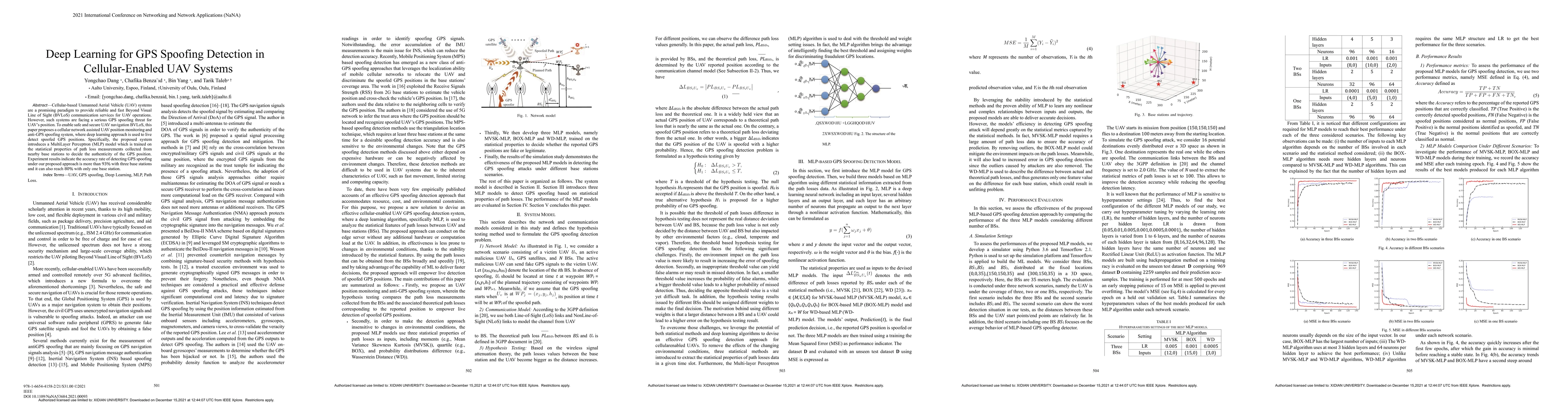 Thumbnail for Deep Learning for GPS Spoofing Detection in Cellular Enabled Unmanned
  Aerial Vehicle Systems