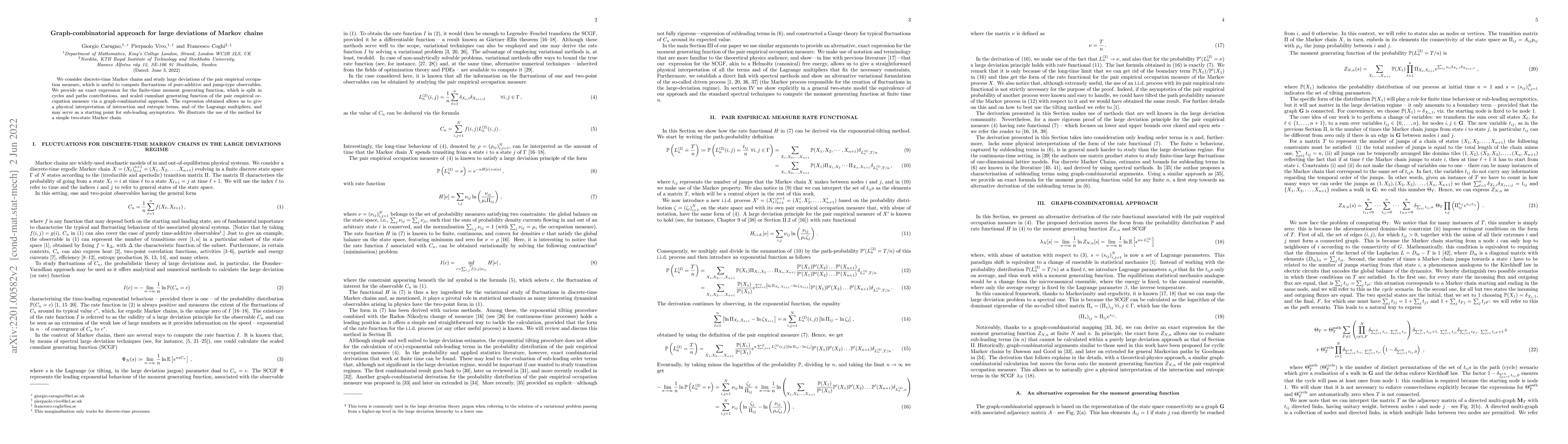 Thumbnail for Graph-combinatorial approach for large deviations of Markov chains
