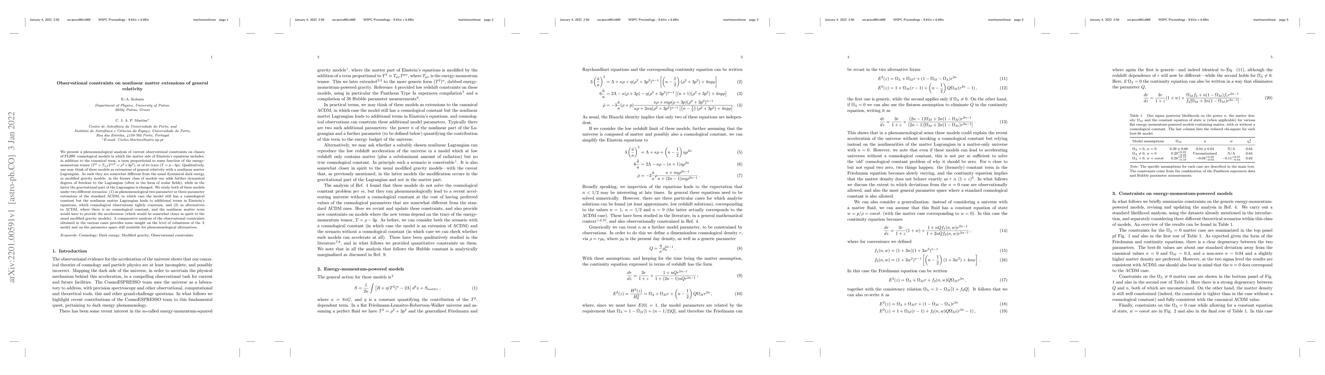 Thumbnail for Observational constraints on nonlinear matter extensions of general
  relativity