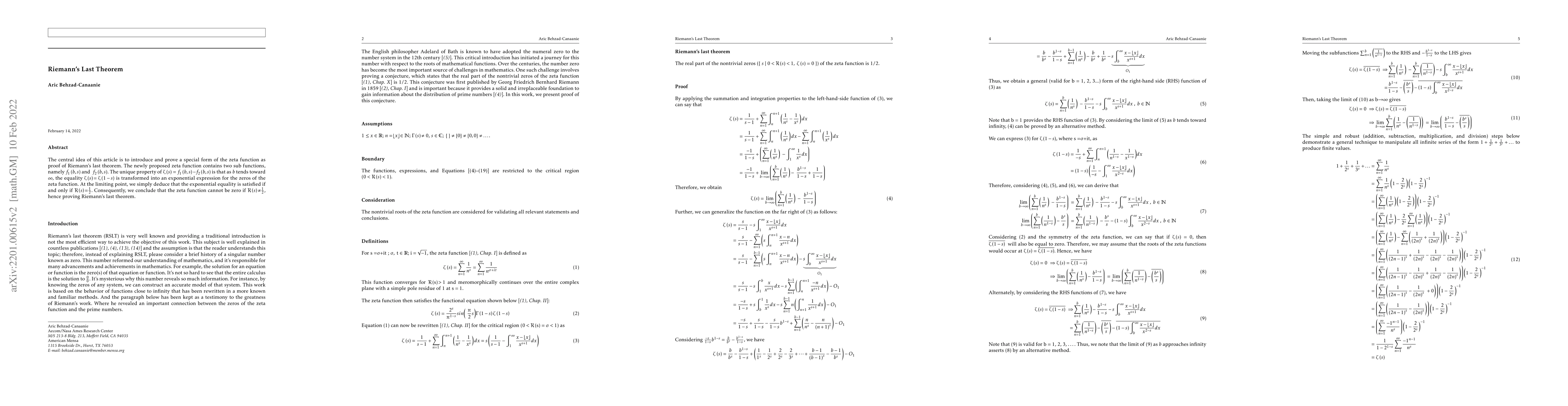 Thumbnail for Riemann's Last Theorem