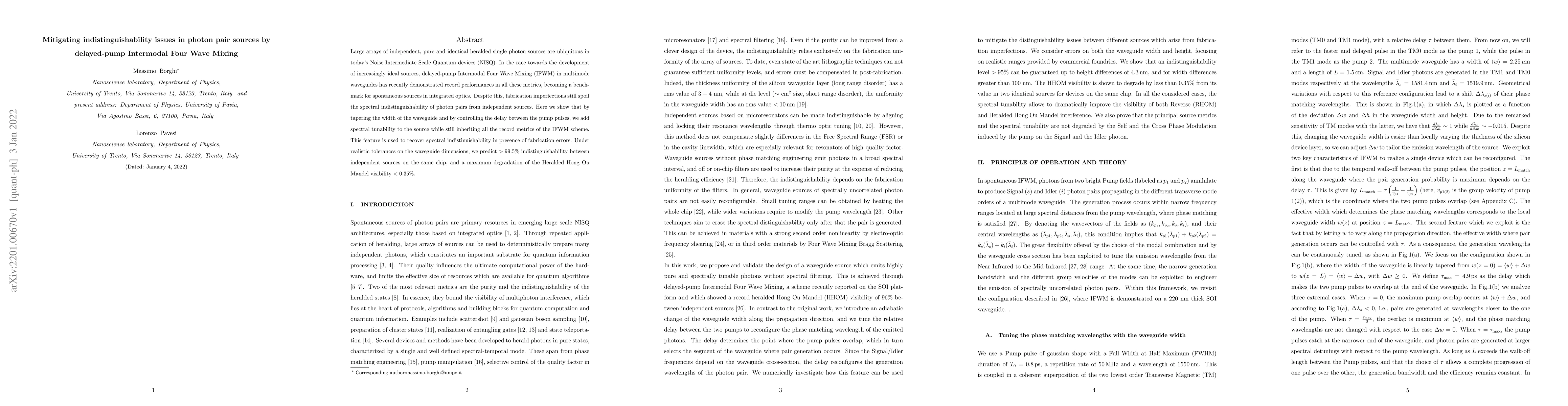 Thumbnail for Mitigating indistinguishability issues in photon pair sources by
  delayed-pump Intermodal Four Wave Mixing