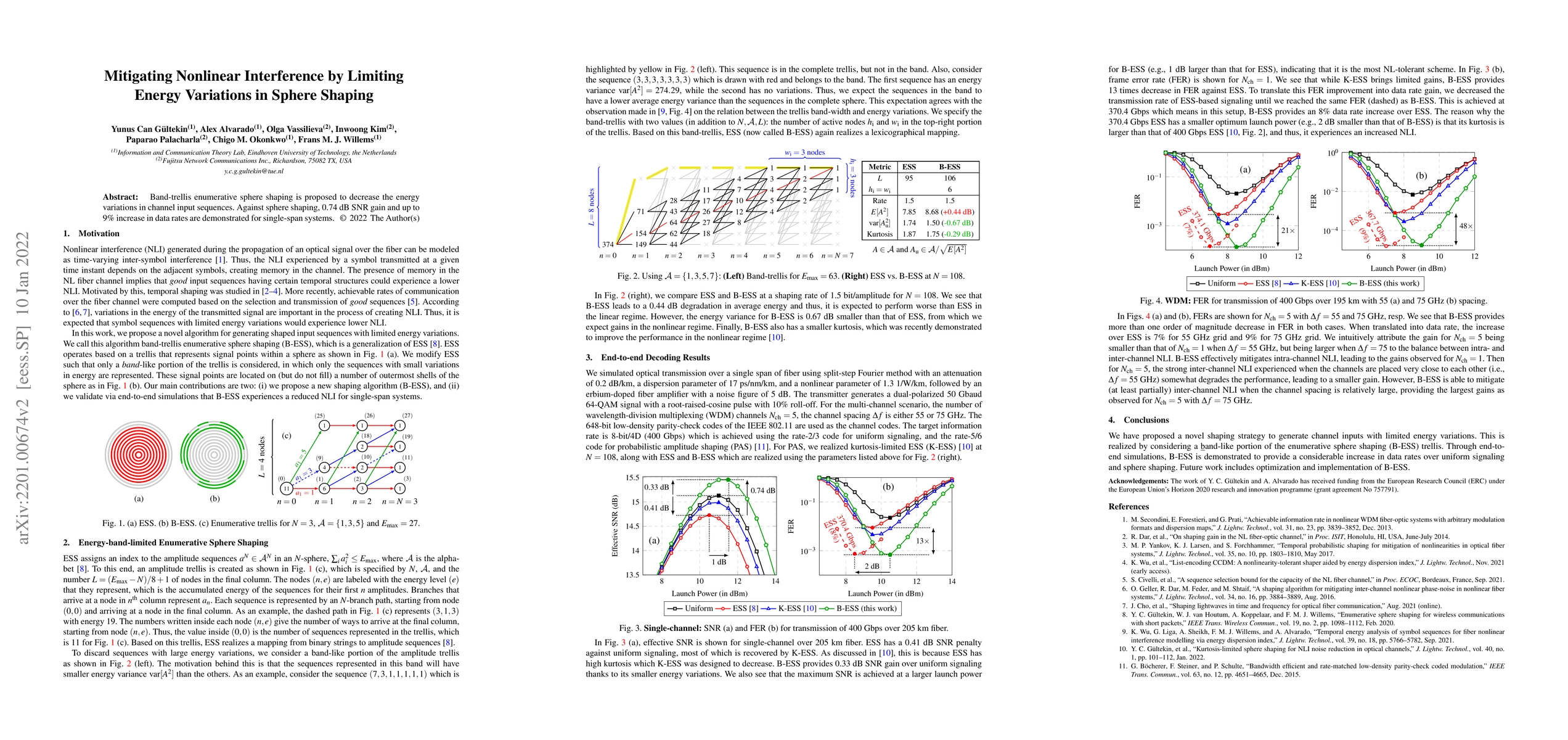 Thumbnail for Mitigating Nonlinear Interference by Limiting Energy Variations in
  Sphere Shaping