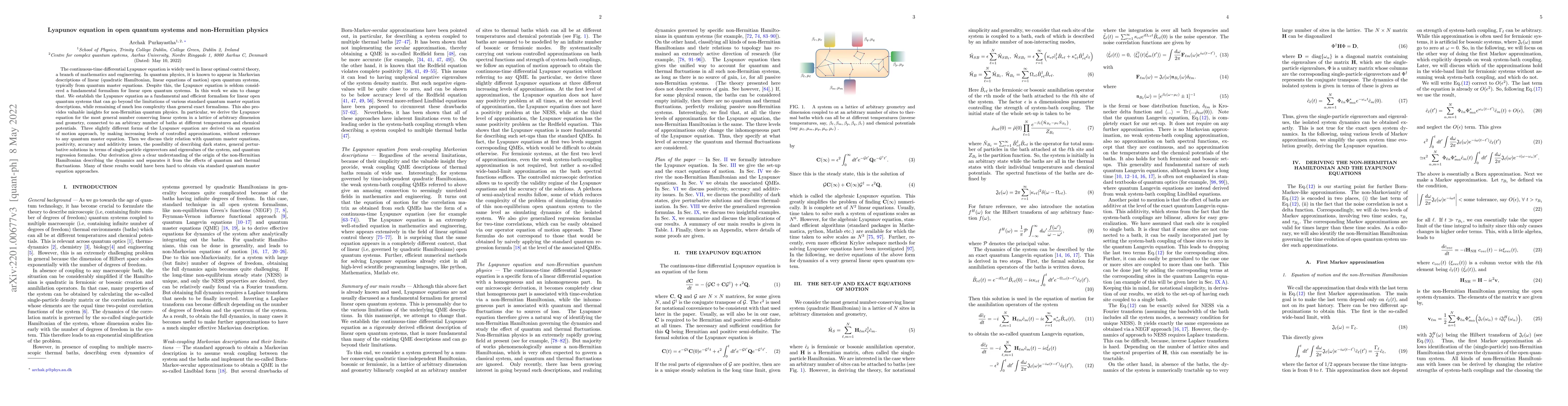 Thumbnail for Lyapunov equation in open quantum systems and non-Hermitian physics