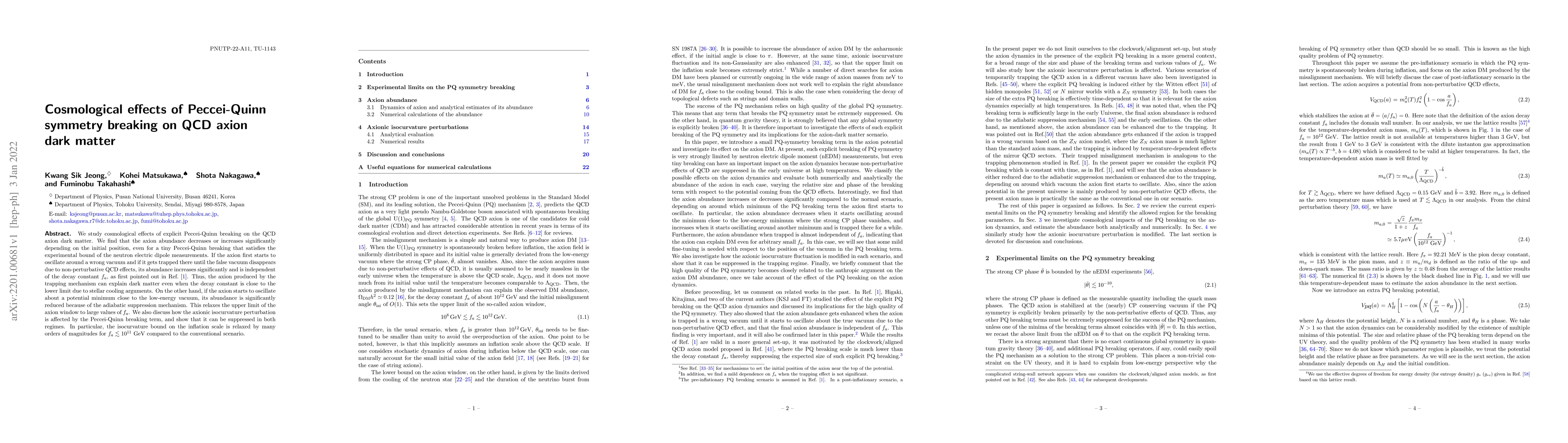 Thumbnail for Cosmological effects of Peccei-Quinn symmetry breaking on QCD axion dark
  matter