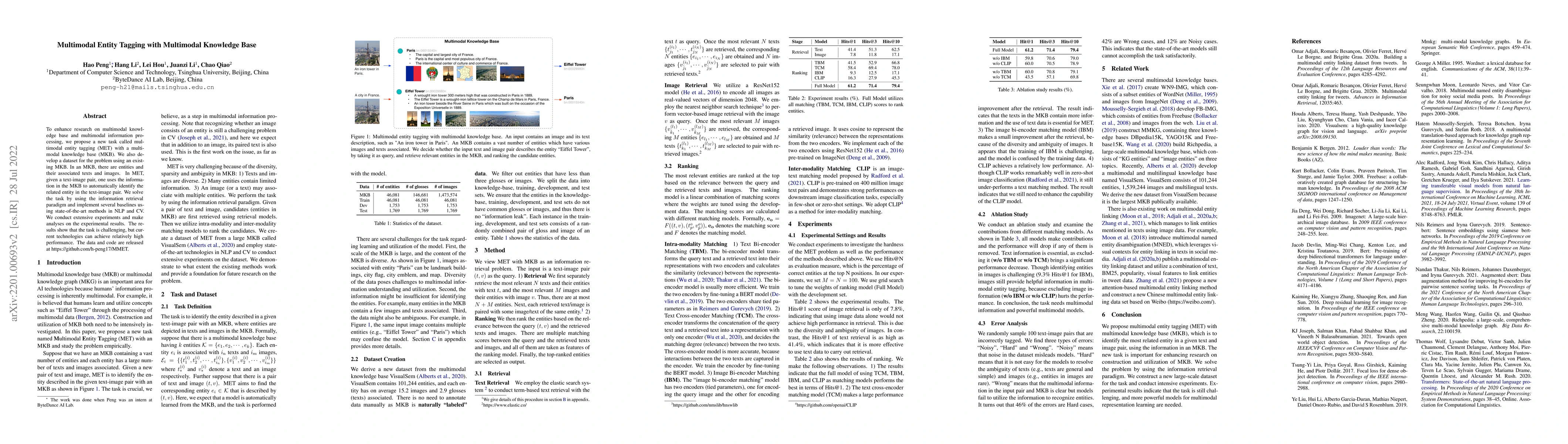 Thumbnail for Multimodal Entity Tagging with Multimodal Knowledge Base