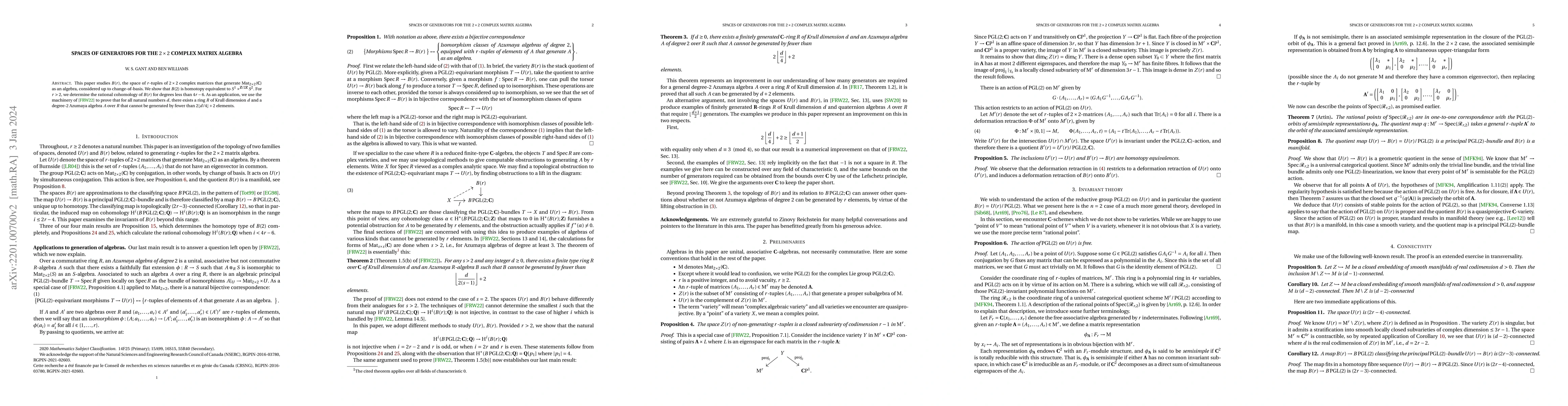 Thumbnail for Spaces of Generators for the $2 \times 2$ Matrix Algebra
