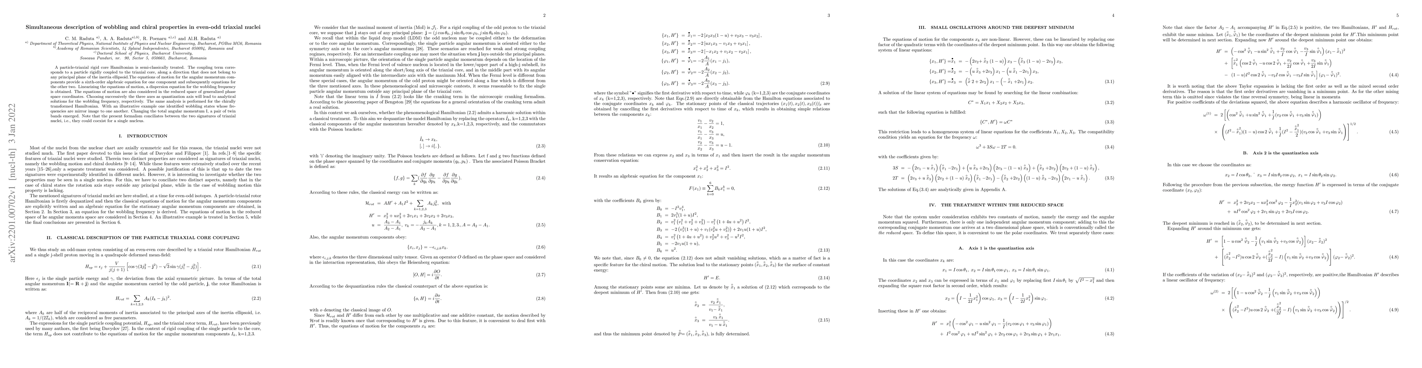 Thumbnail for Simultaneous description of wobbling and chiral properties in even-odd
  triaxial nuclei