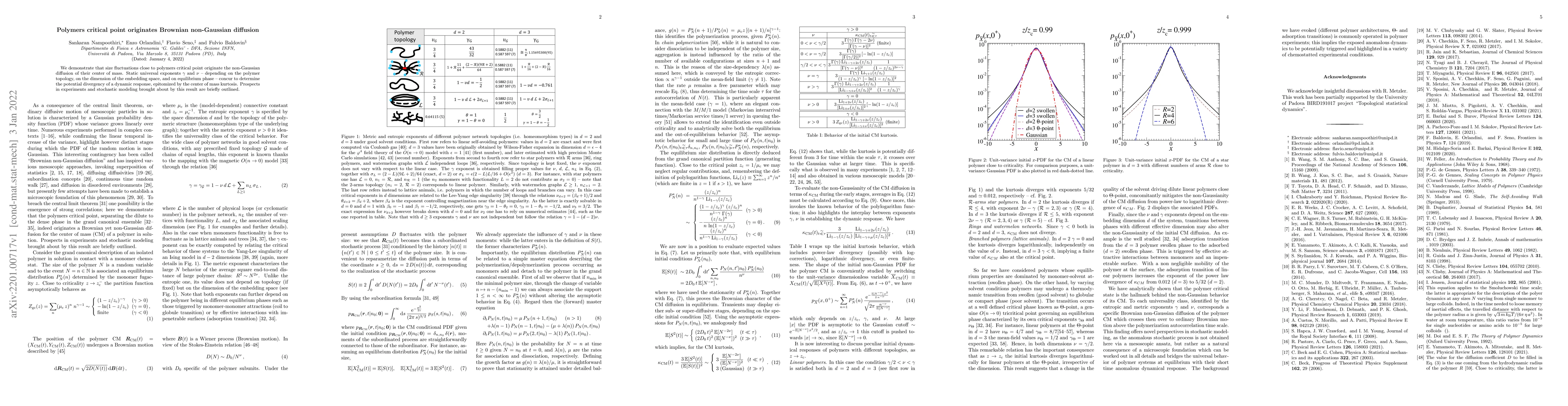 Thumbnail for Polymers critical point originates Brownian non-Gaussian diffusion