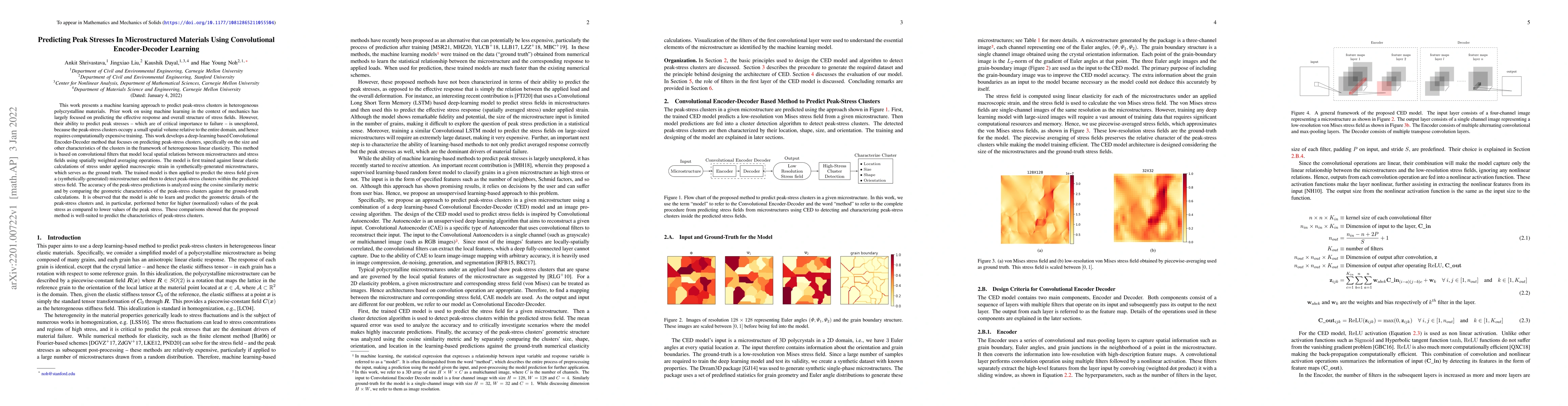 Thumbnail for Predicting Peak Stresses In Microstructured Materials Using
  Convolutional Encoder-Decoder Learning