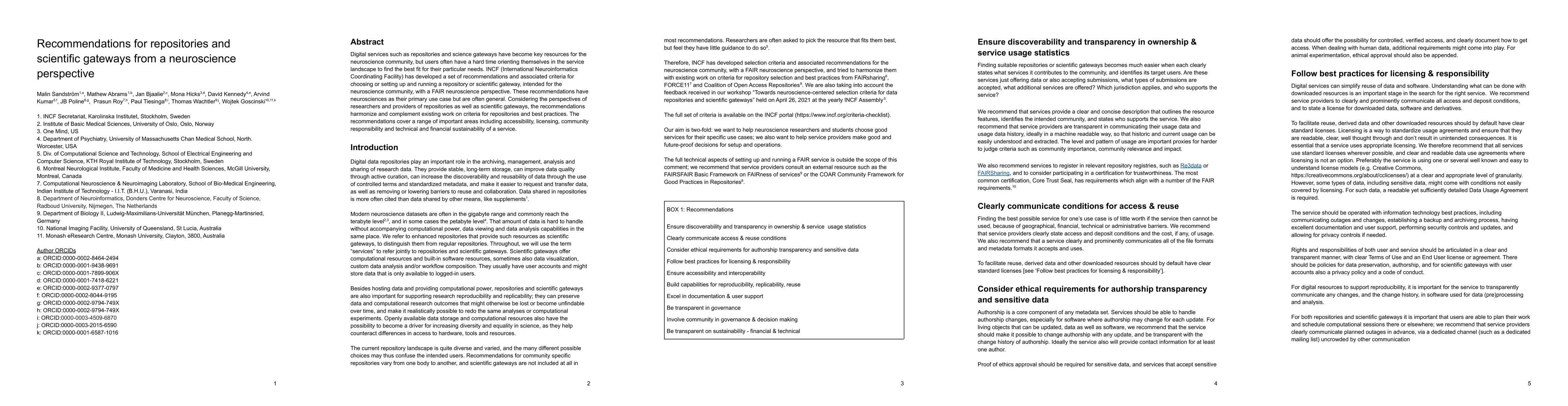 Thumbnail for Recommendations for repositories and scientific gateways from a
  neuroscience perspective