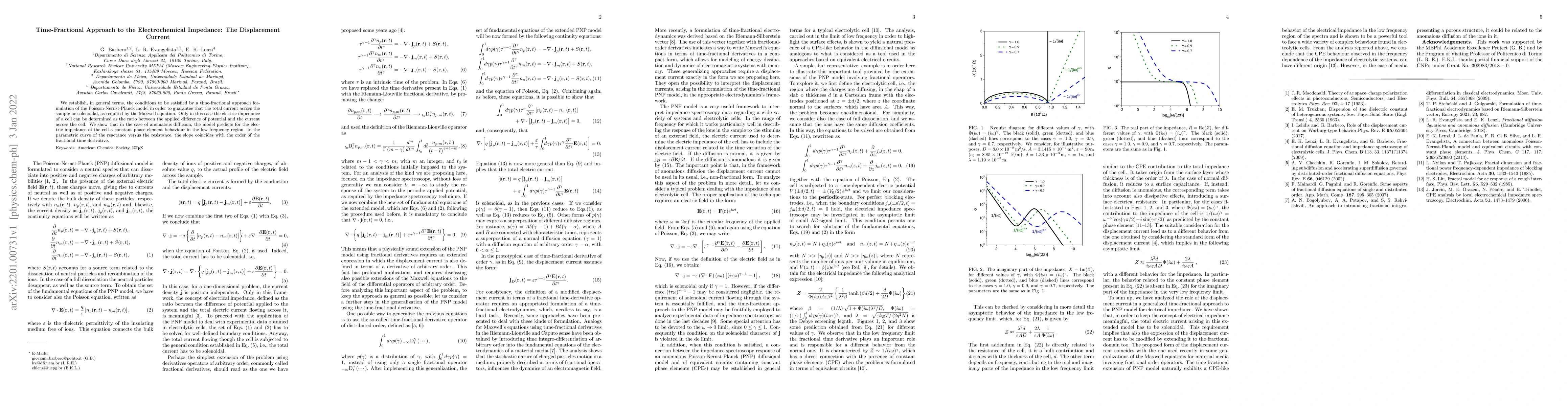 Thumbnail for Time-Fractional Approach to the Electrochemical Impedance: The
  Displacement Current