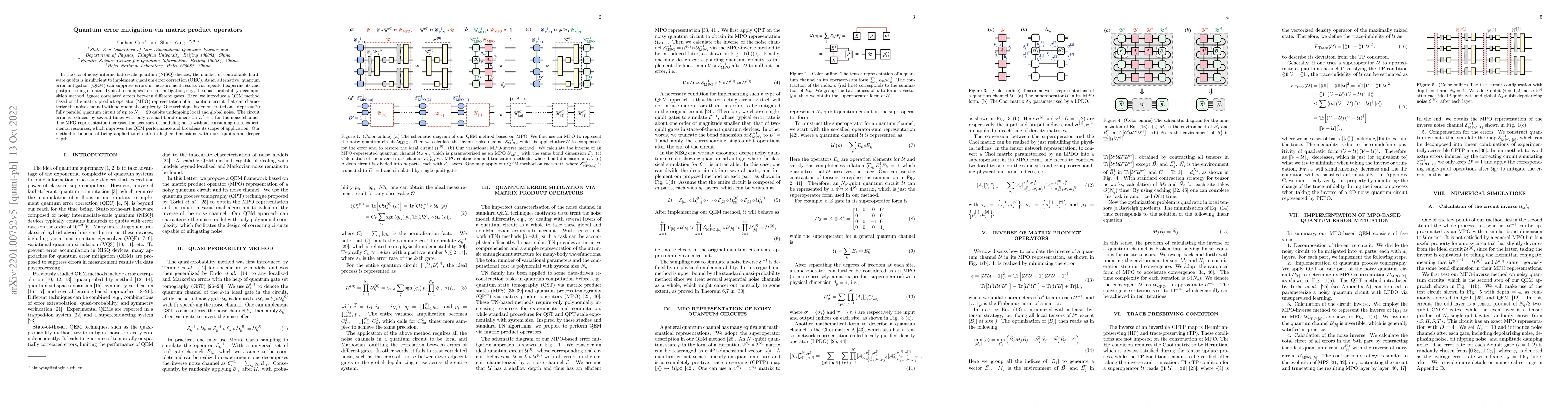 Thumbnail for Quantum error mitigation via matrix product operators