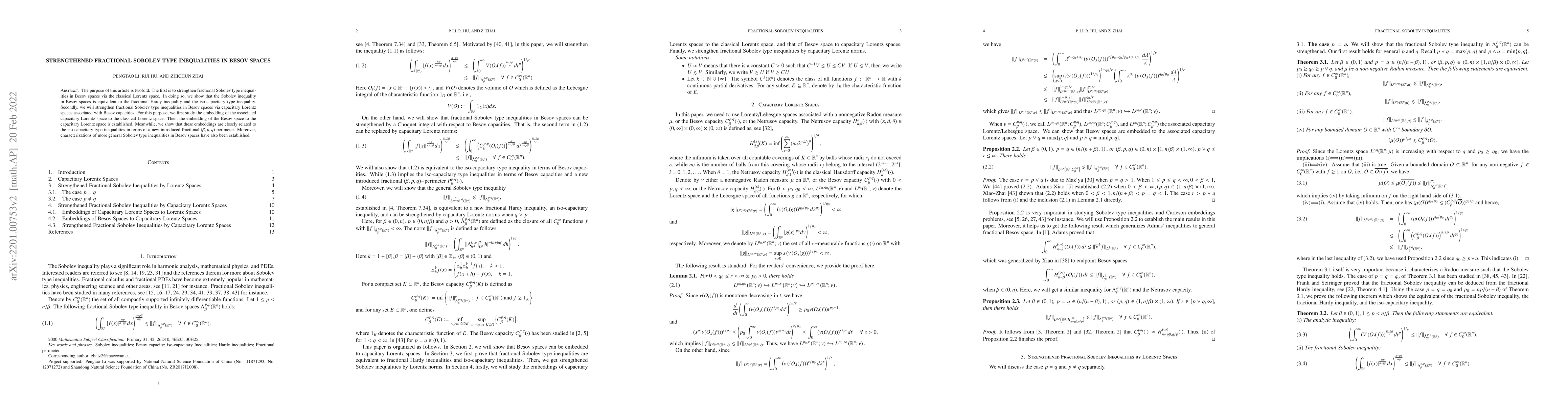 Thumbnail for Strengthened Fractional Sobolev Type Inequalities in Besov Spaces