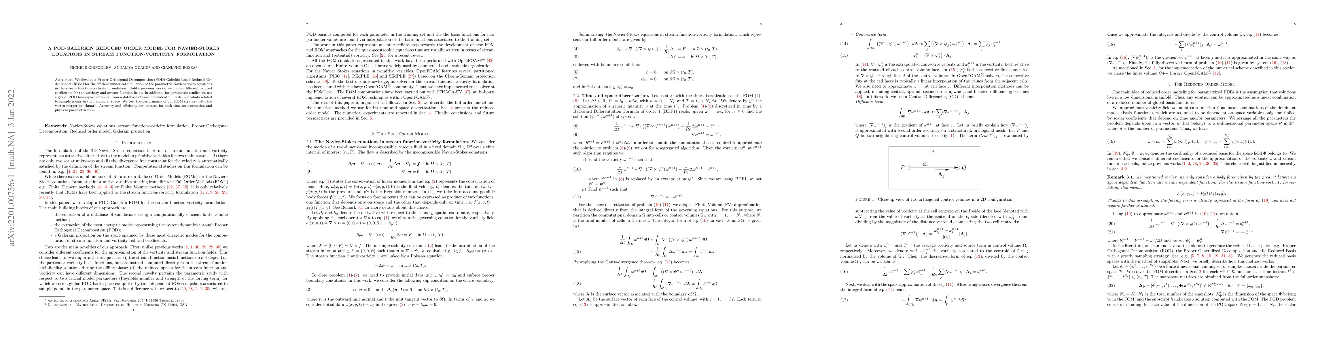 Thumbnail for A POD-Galerkin reduced order model for the Navier-Stokes equations in
  stream function-vorticity formulation