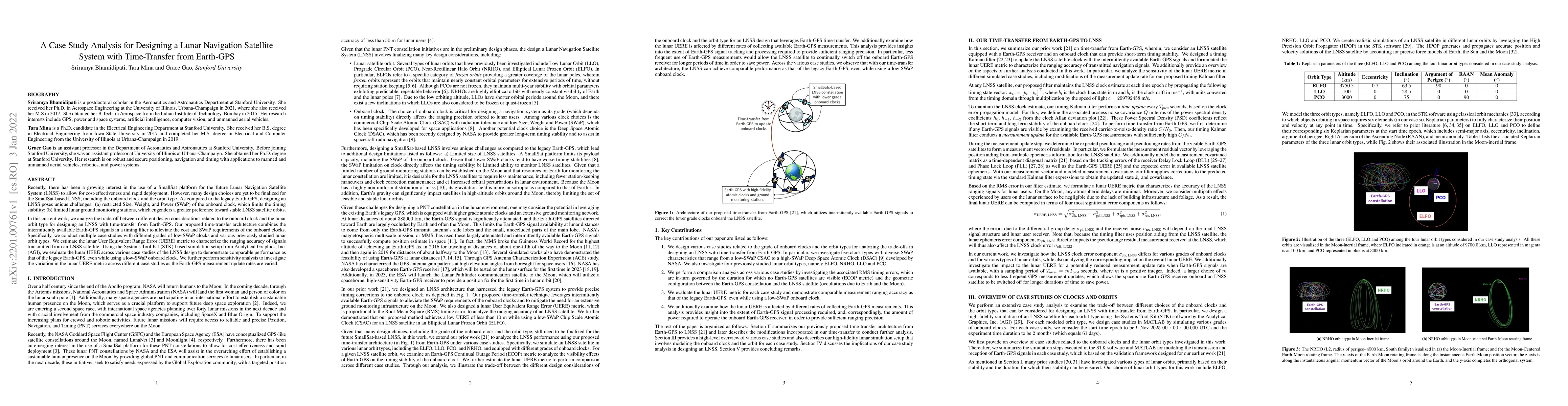 Thumbnail for A Case Study Analysis for Designing a Lunar Navigation Satellite System
  with Time-Transfer from Earth-GPS