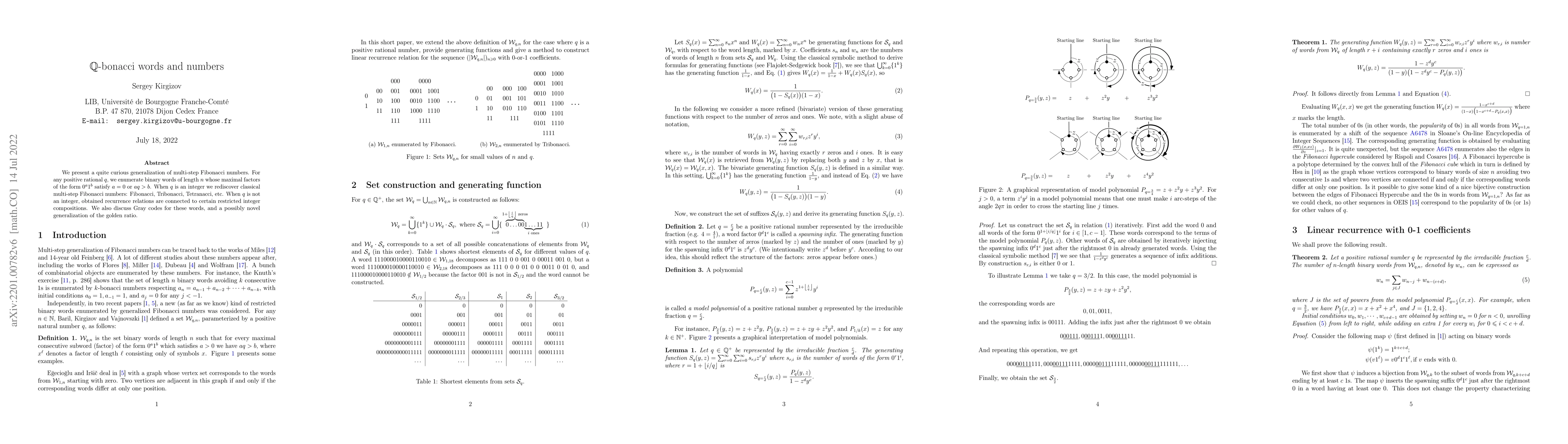 Thumbnail for $\mathbb{Q}$-bonacci words and numbers