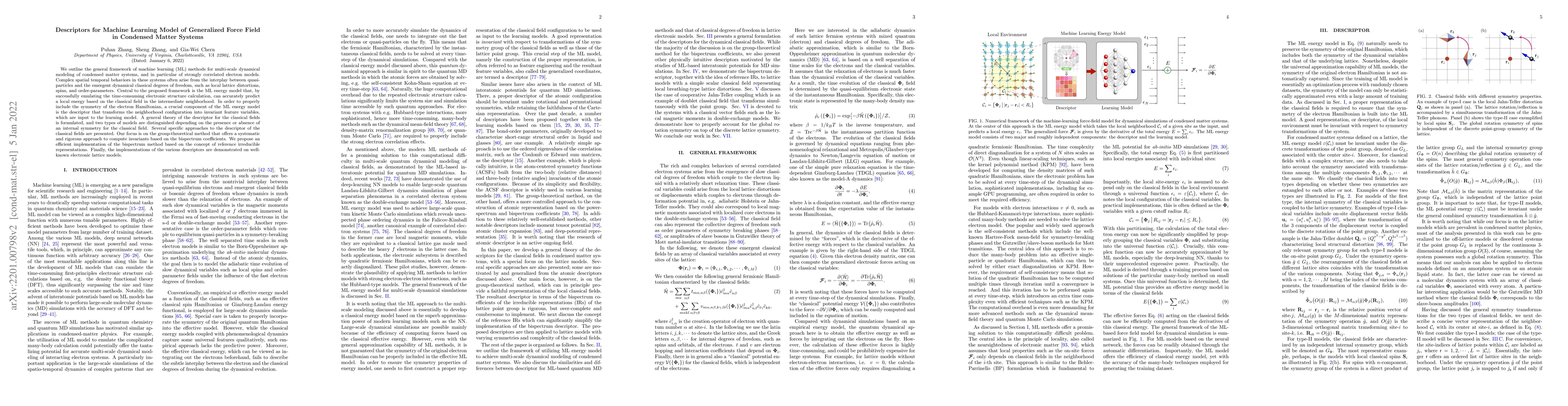 Thumbnail for Descriptors for Machine Learning Model of Generalized Force Field in
  Condensed Matter Systems