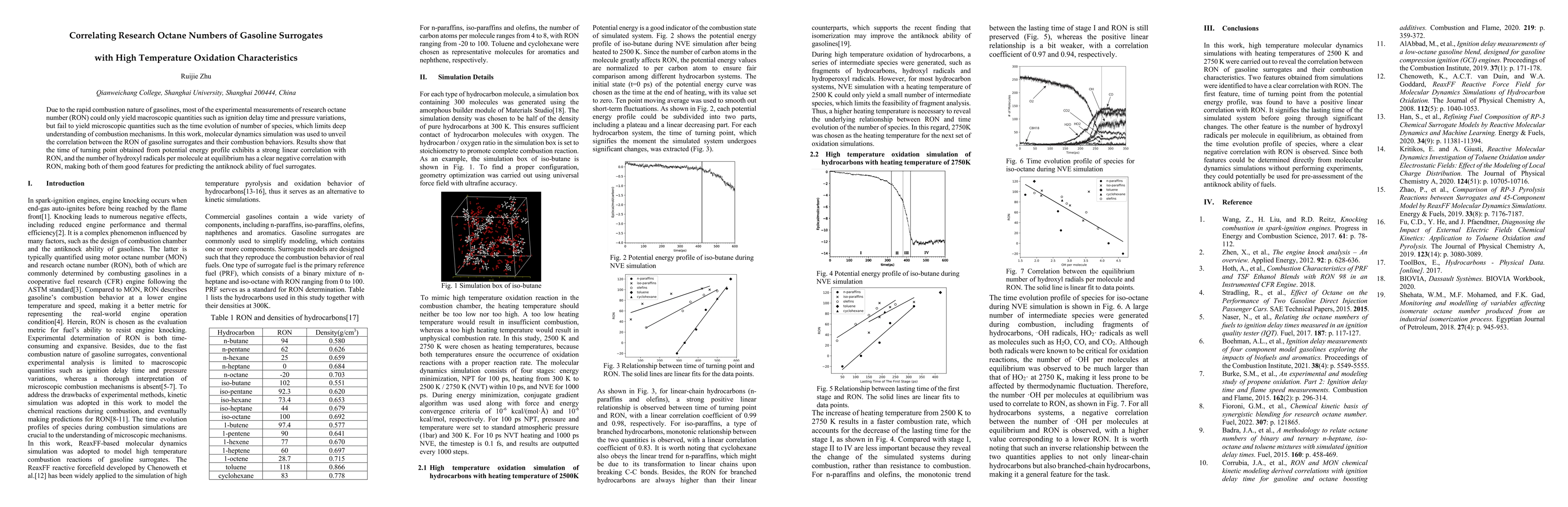 Thumbnail for Correlating research octane numbers of gasoline surrogates with high
  temperature oxidation characteristics