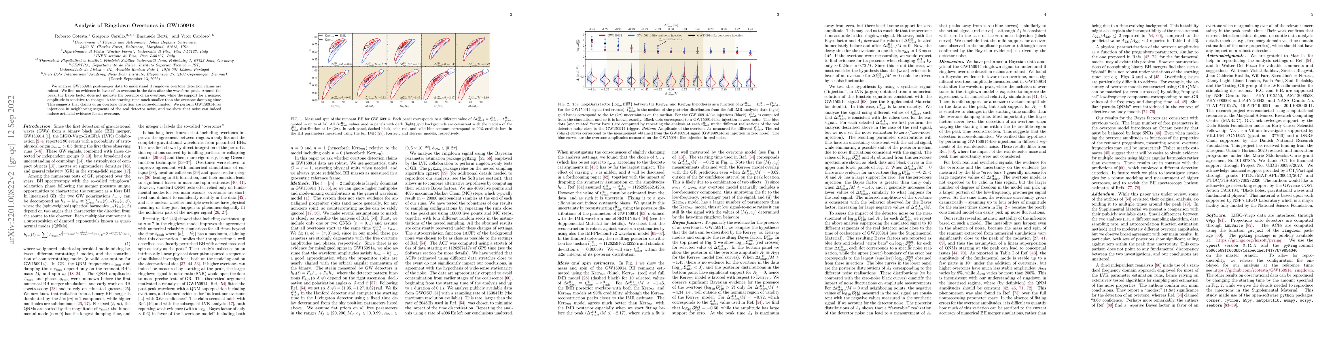 Thumbnail for Analysis of Ringdown Overtones in GW150914