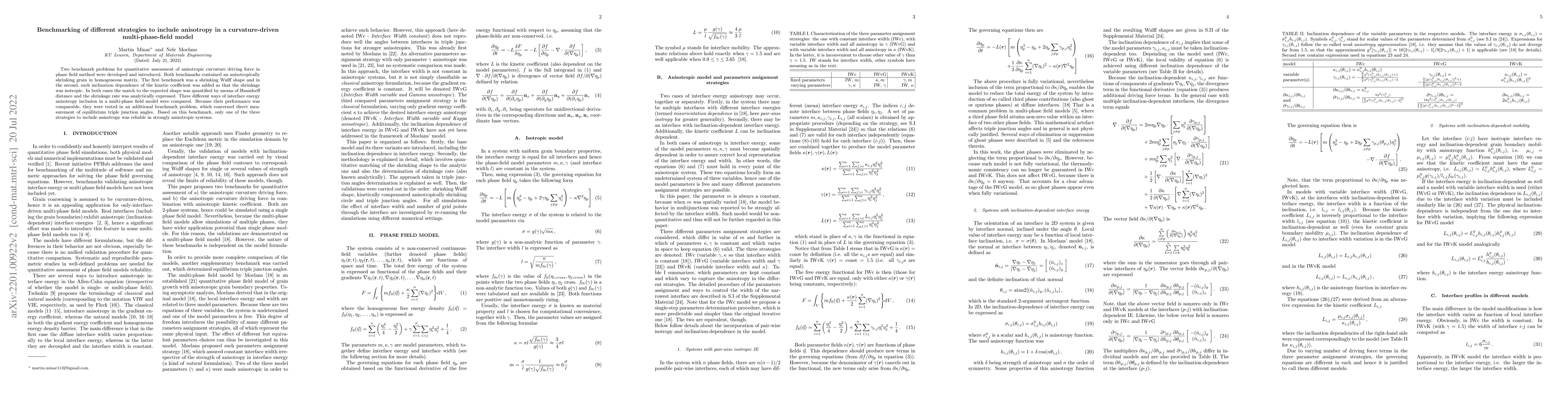 Thumbnail for Benchmarking of different strategies to include anisotropy in a
  curvature-driven multi-phase-field model