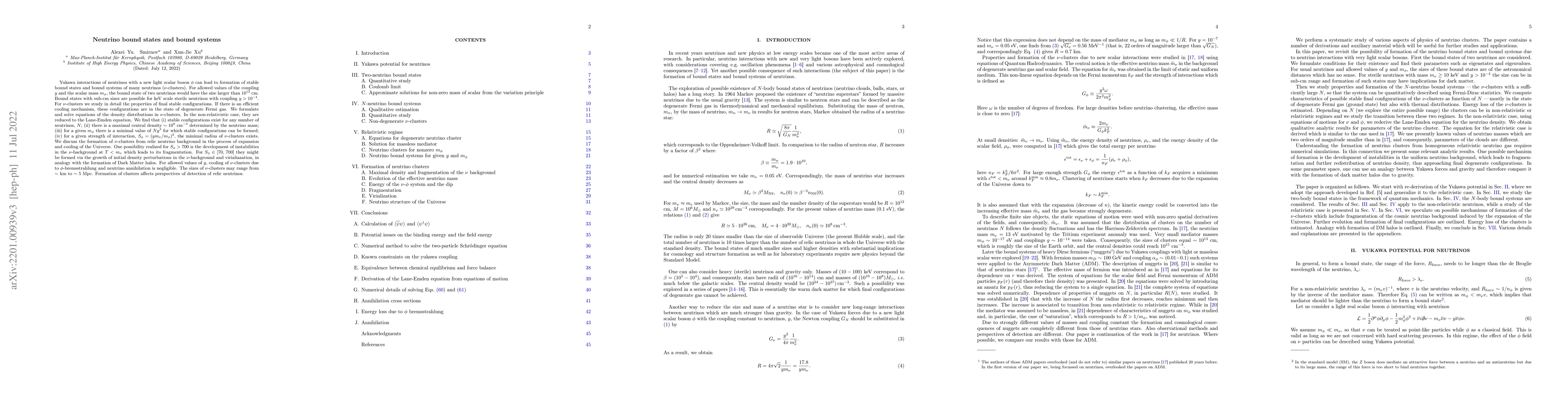 Thumbnail for Neutrino bound states and bound systems