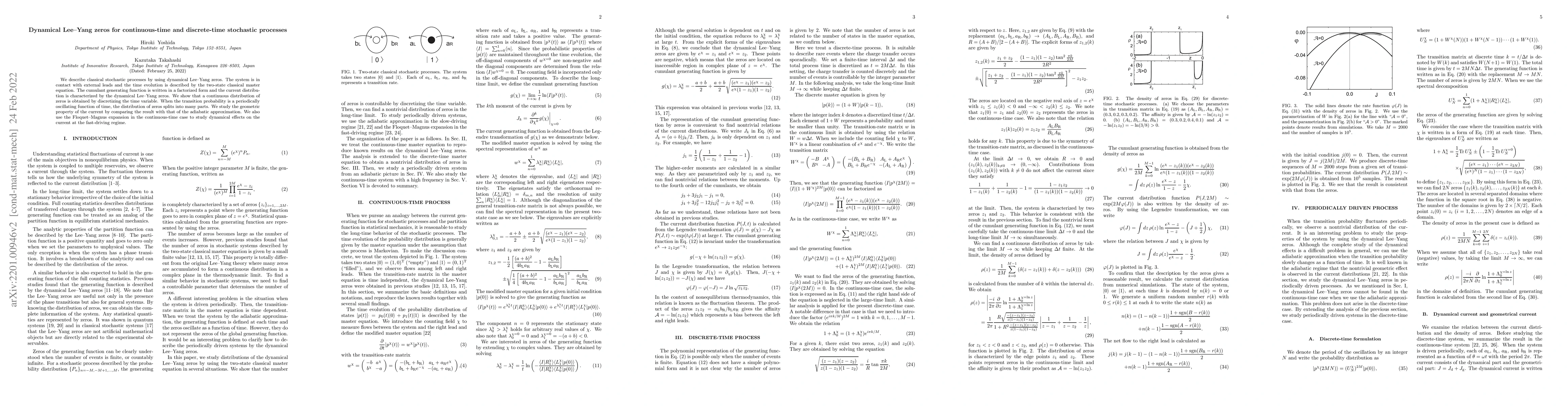 Thumbnail for Dynamical Lee-Yang zeros for continuous-time and discrete-time
  stochastic processes