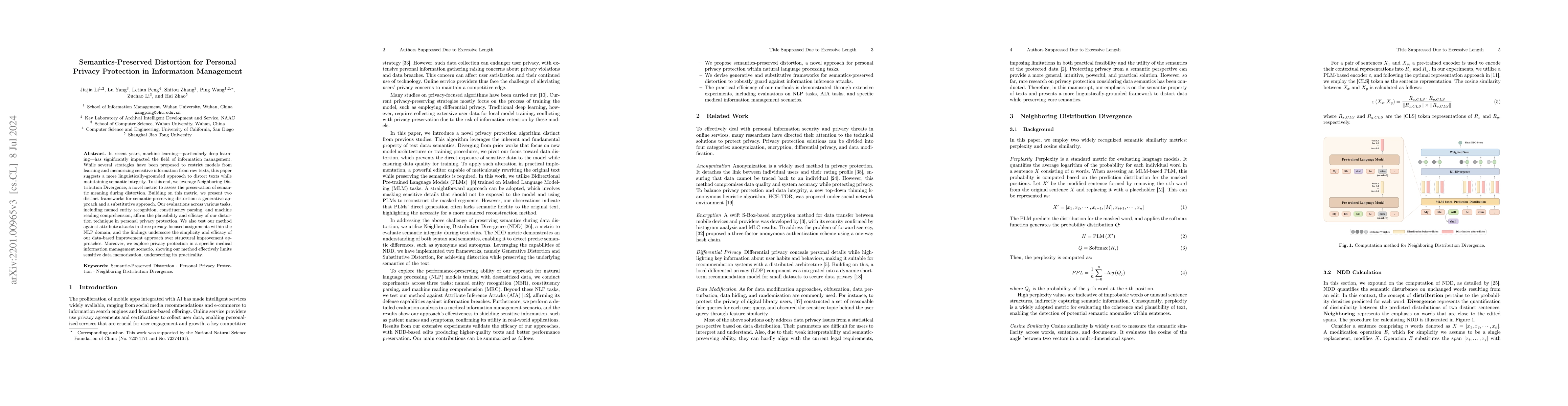 Thumbnail for Semantics-Preserved Distortion for Personal Privacy Protection in
  Information Management