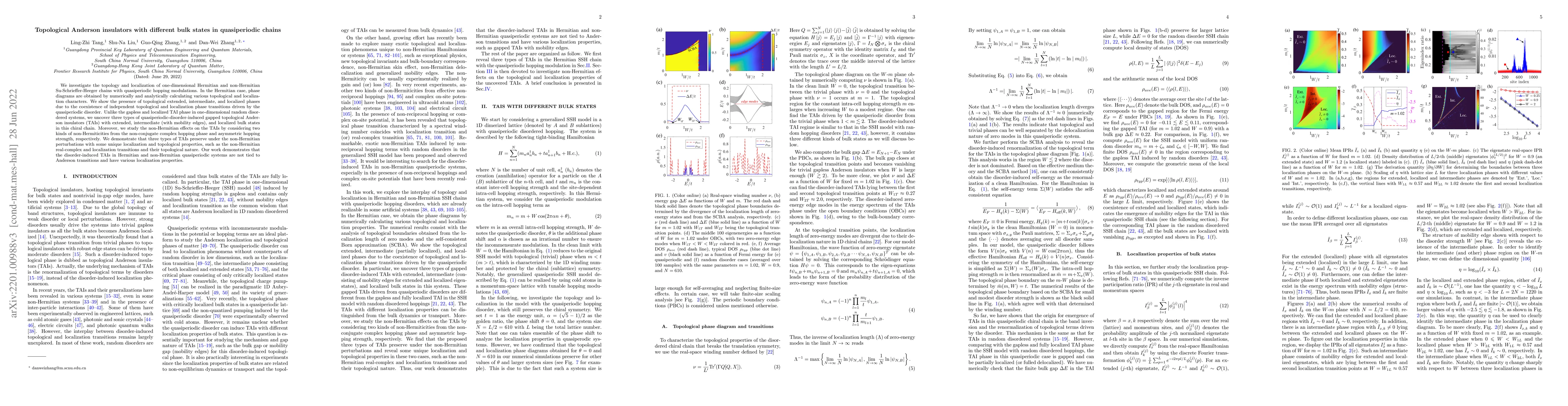 Thumbnail for Topological Anderson insulators with different bulk states in
  quasiperiodic chains