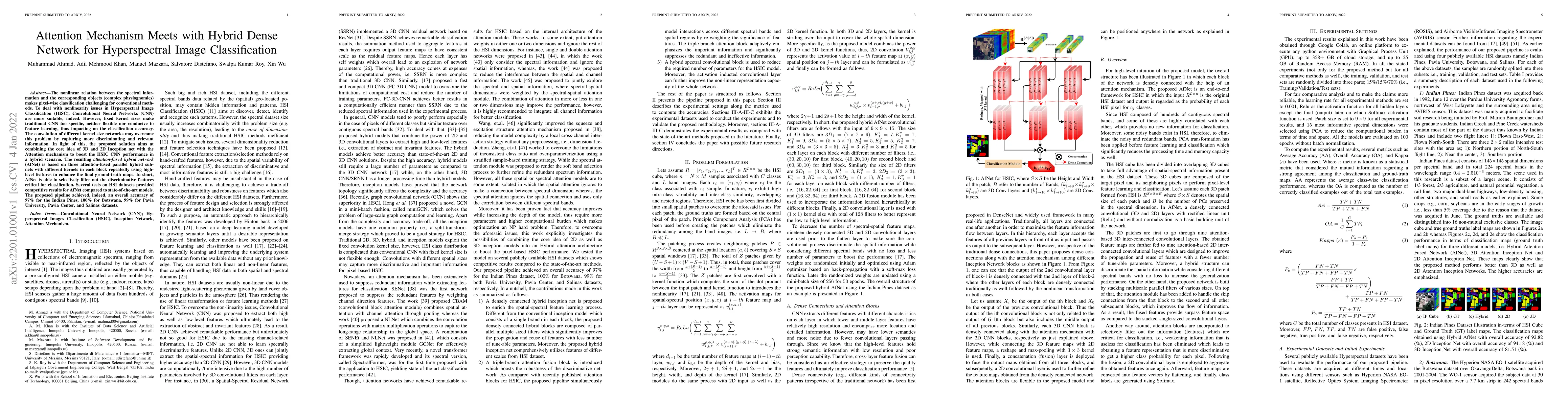 Thumbnail for Attention Mechanism Meets with Hybrid Dense Network for Hyperspectral
  Image Classification