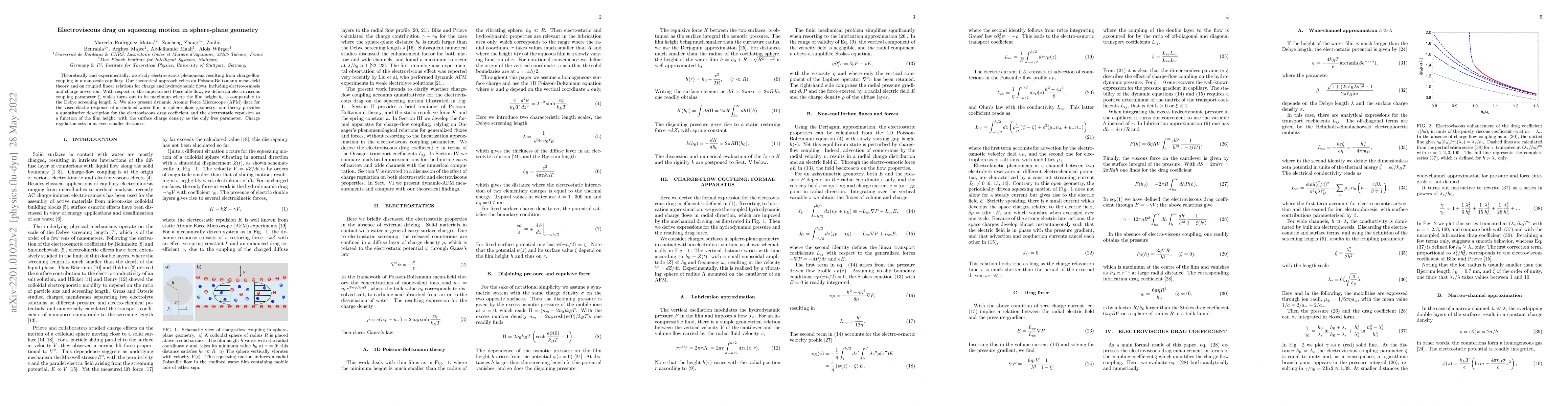 Thumbnail for Electroviscous drag on squeezing motion in sphere-plane geometry