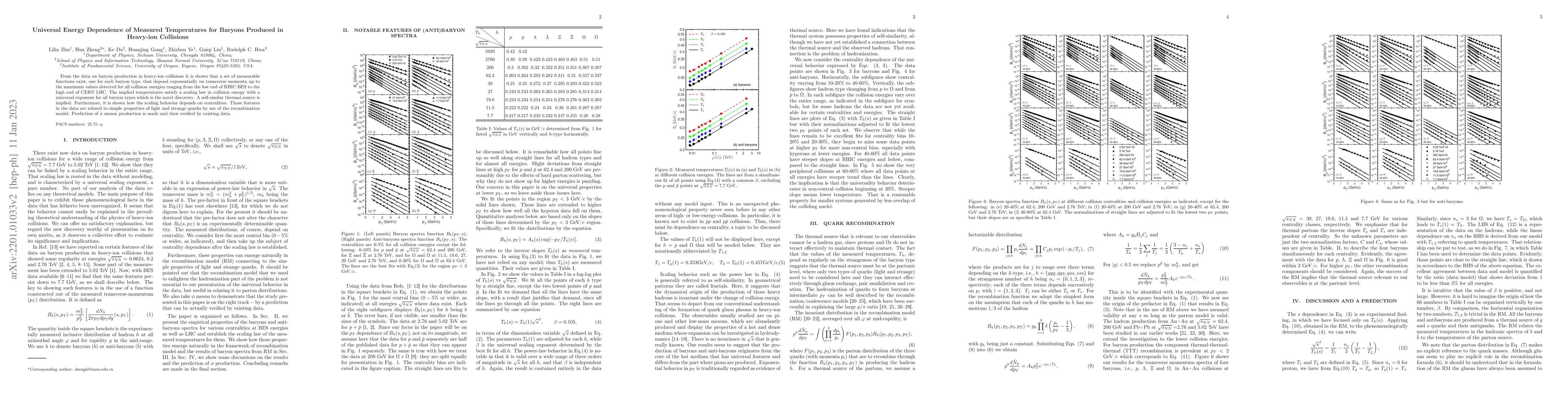 Thumbnail for Universal Energy Dependence of Measured Temperatures for Baryons
  Produced in Heavy-ion Collisions