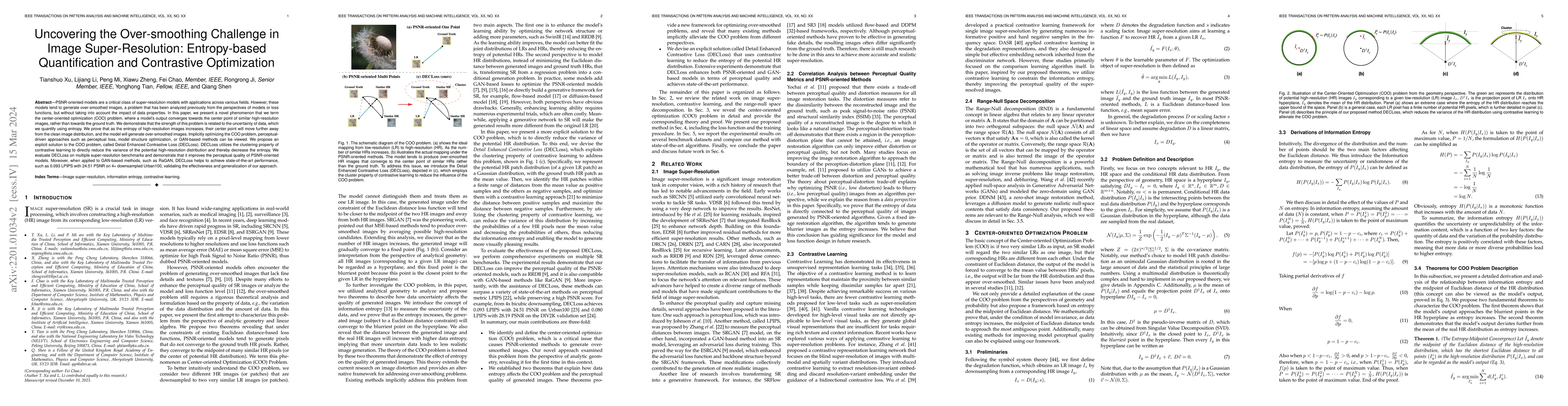 Thumbnail for Uncovering the Over-smoothing Challenge in Image Super-Resolution:
  Entropy-based Quantification and Contrastive Optimization