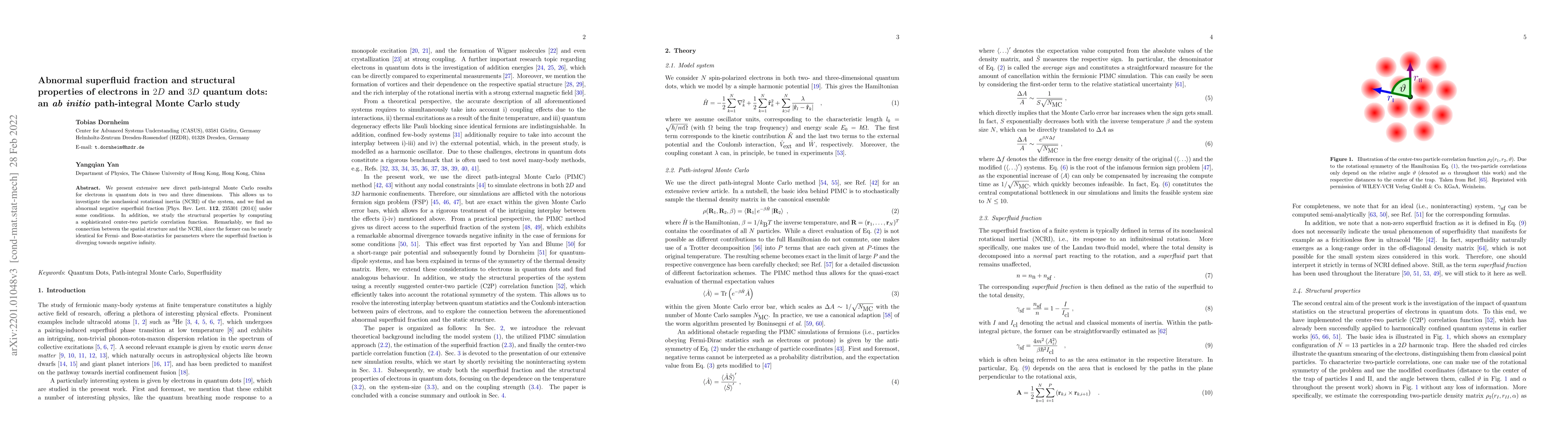 Thumbnail for Abnormal superfluid fraction and structural properties of electrons in
  2D and 3D quantum dots: an ab initio path-integral Monte Carlo study