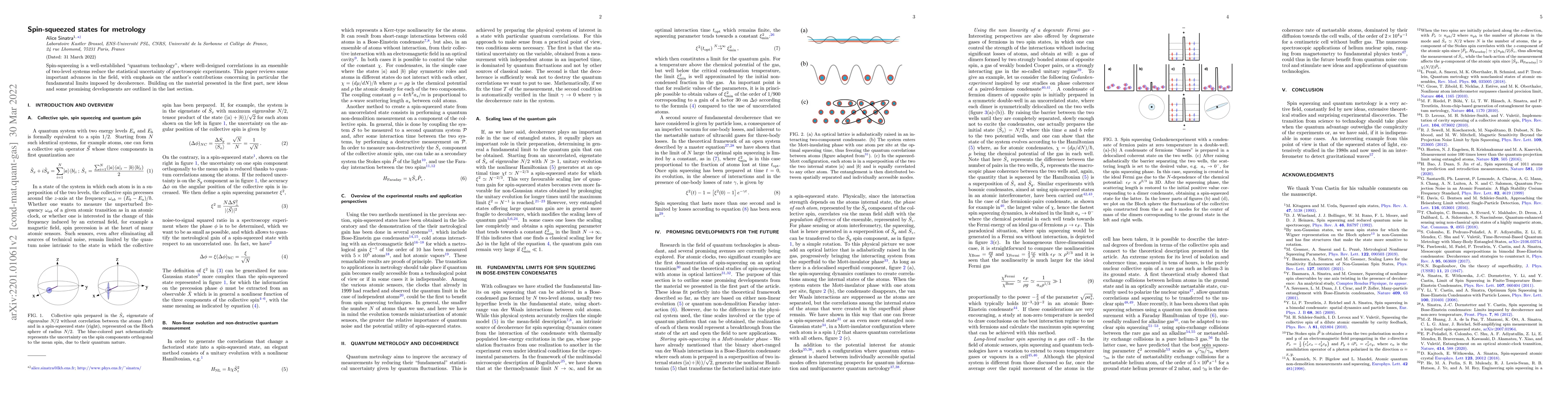 Thumbnail for Spin-squeezed states for metrology