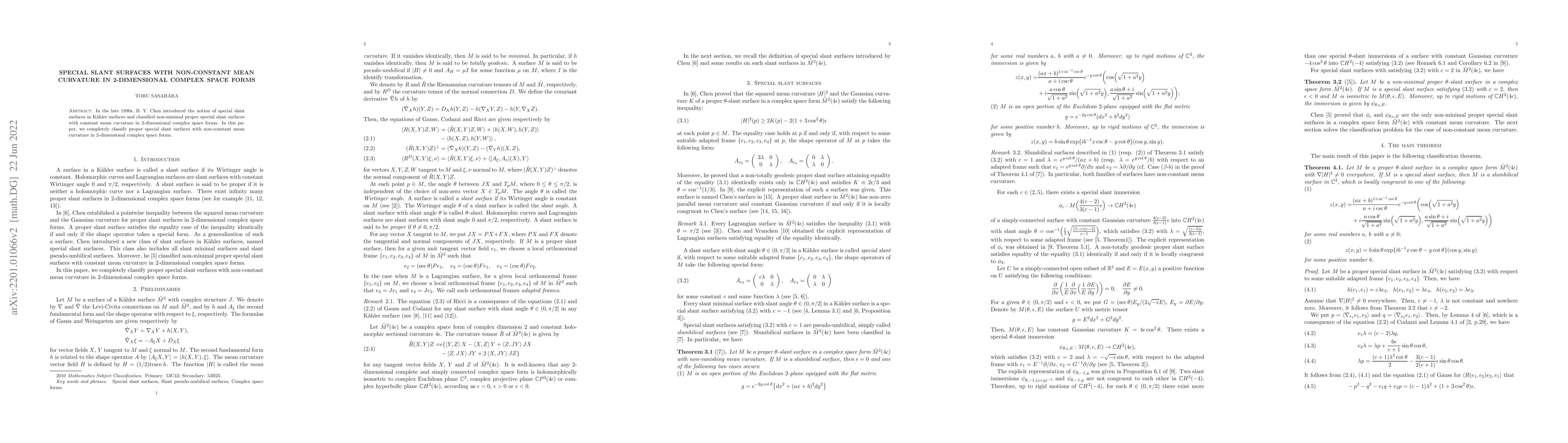 Thumbnail for Special slant surfaces with non-constant mean curvature in 2-dimensional
  complex space forms