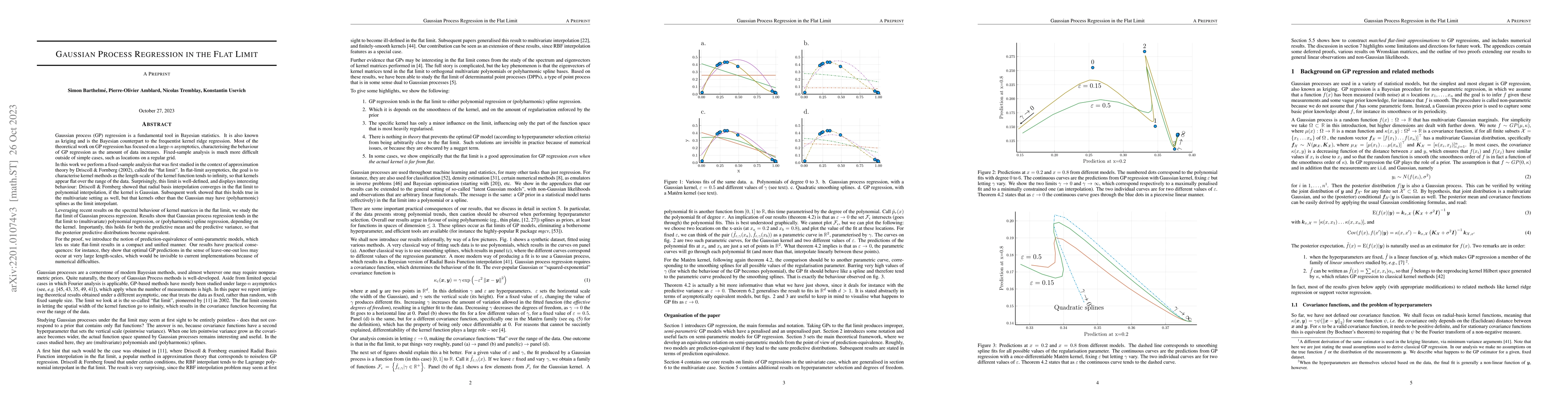 Thumbnail for Gaussian Process Regression in the Flat Limit