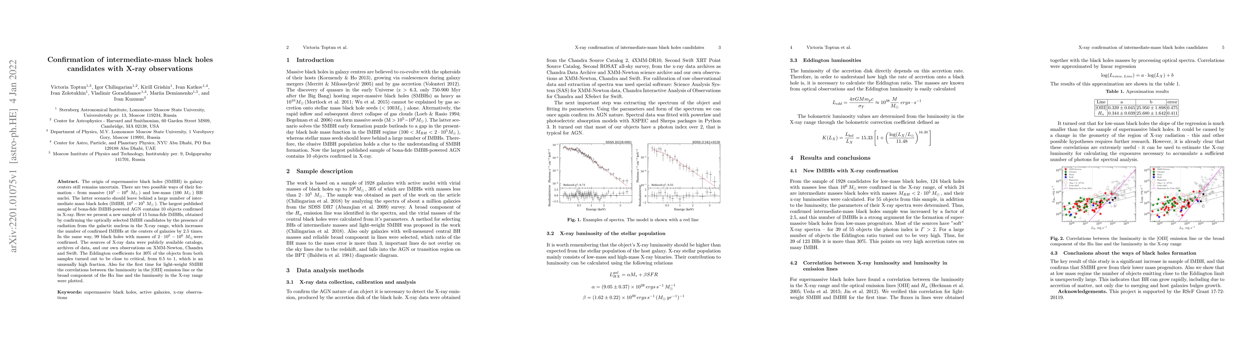 Thumbnail for Confirmation of intermediate-mass black holes candidates with X-ray
  observations