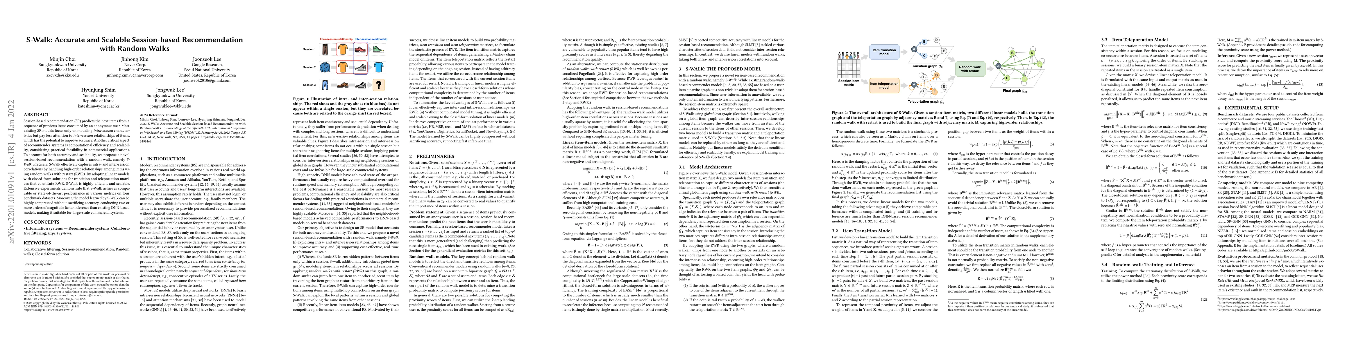Thumbnail for S-Walk: Accurate and Scalable Session-based Recommendationwith Random
  Walks