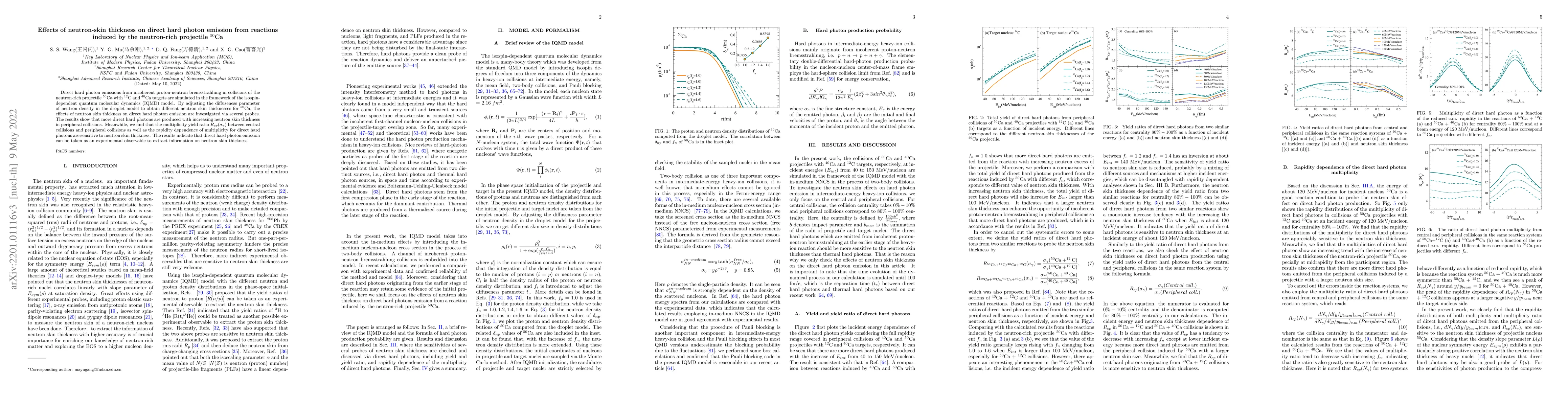 Thumbnail for Effects of neutron-skin thickness on direct hard photon emission from
  reactions induced by the neutron-rich projectile $^{50}$Ca