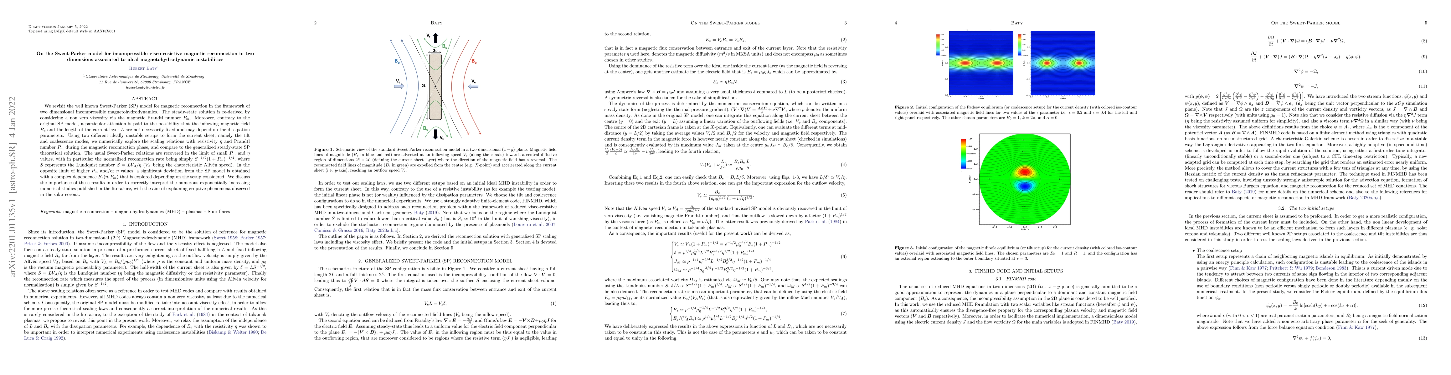Thumbnail for On the Sweet-Parker model for incompressible visco-resistive magnetic
  reconnection in two dimensions associated to ideal magnetohydrodynamic
  instabilities