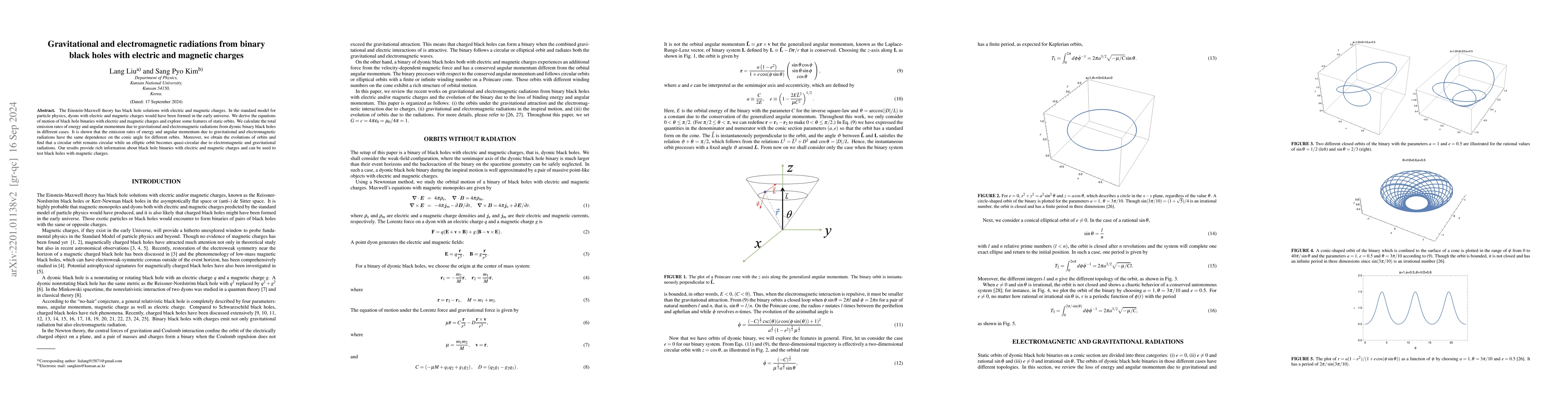 Thumbnail for Gravitational and electromagnetic radiations from binary black holes
  with electric and magnetic charges