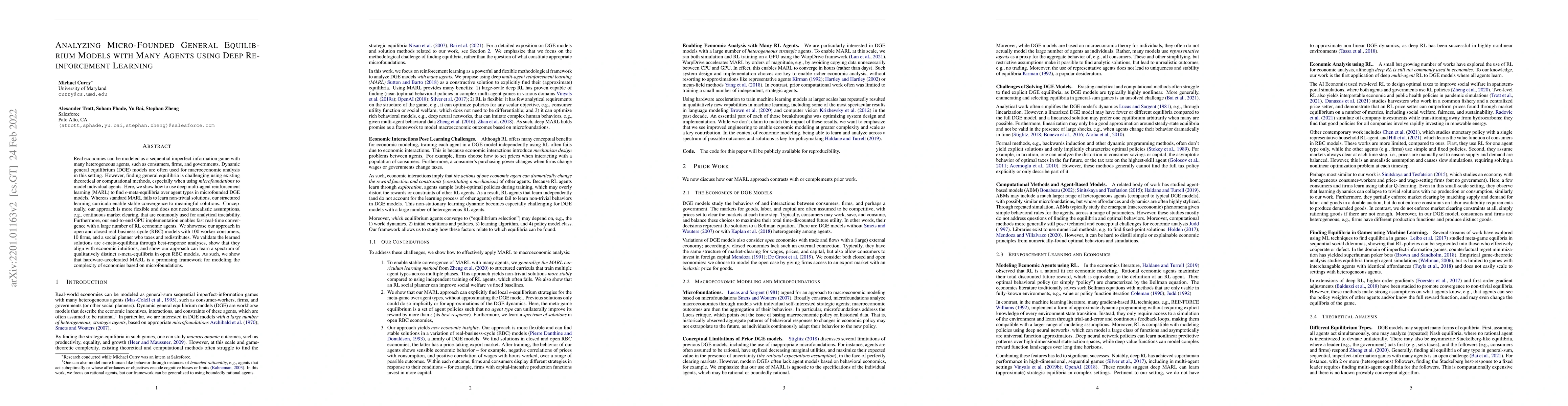 Thumbnail for Analyzing Micro-Founded General Equilibrium Models with Many Agents
  using Deep Reinforcement Learning