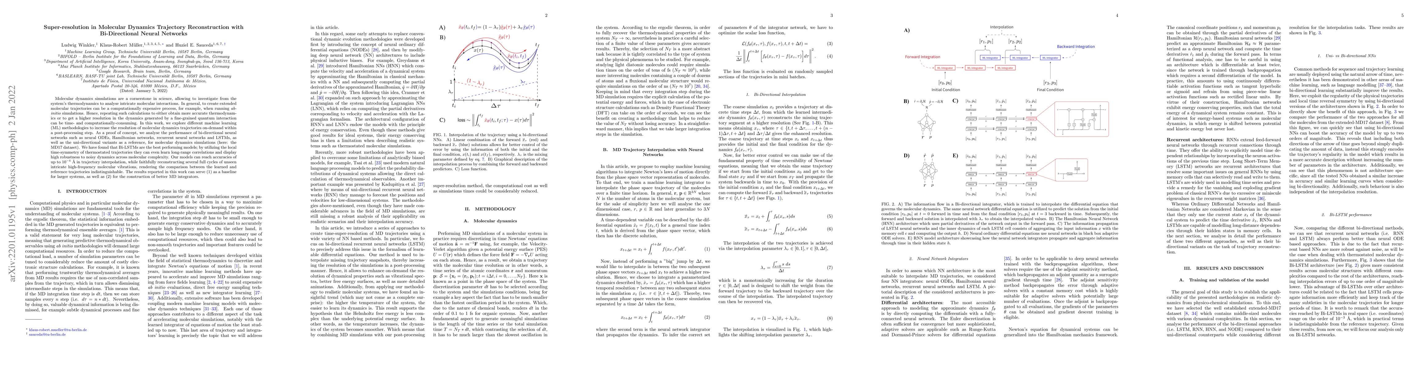 Thumbnail for Super-resolution in Molecular Dynamics Trajectory Reconstruction with
  Bi-Directional Neural Networks