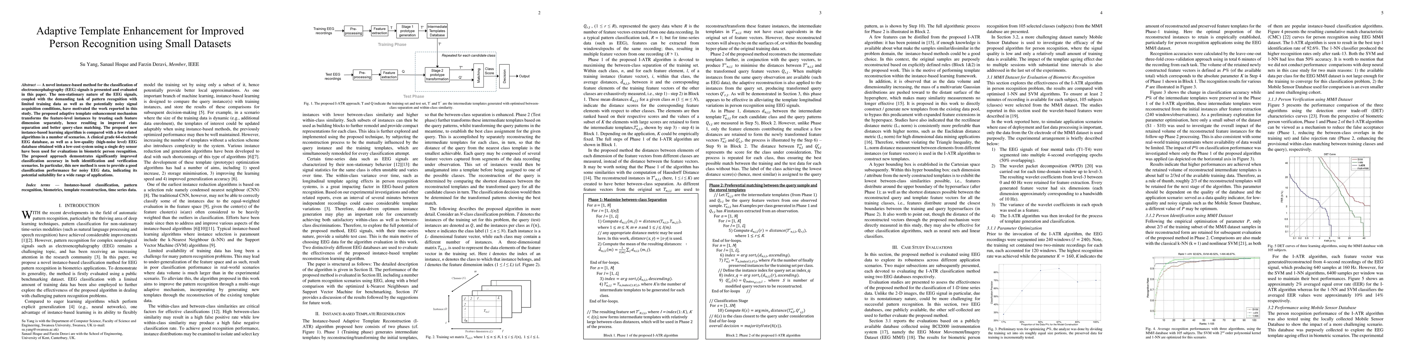Thumbnail for Adaptive Template Enhancement for Improved Person Recognition using
  Small Datasets